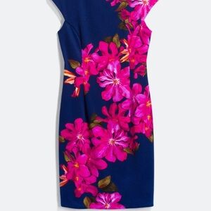 Vibrant Pink Floral Mini Dress